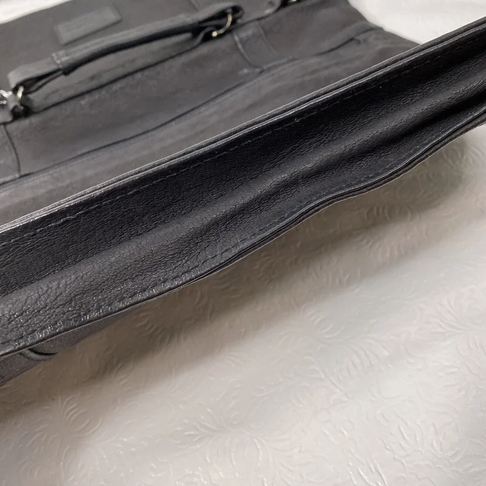 Roma Black Leather Briefcase - Men Bags Briefcases